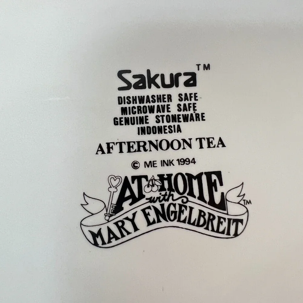 VTG Mary Engelbreit Sakura 1994 Afternoon Tea Charger Chop Plate 12 3/8